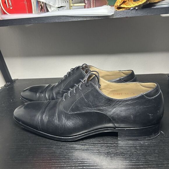 Magnanni Flex Mens Size 12 Black Leather Dress Shoes Cap Toe - Picture 7 of 13